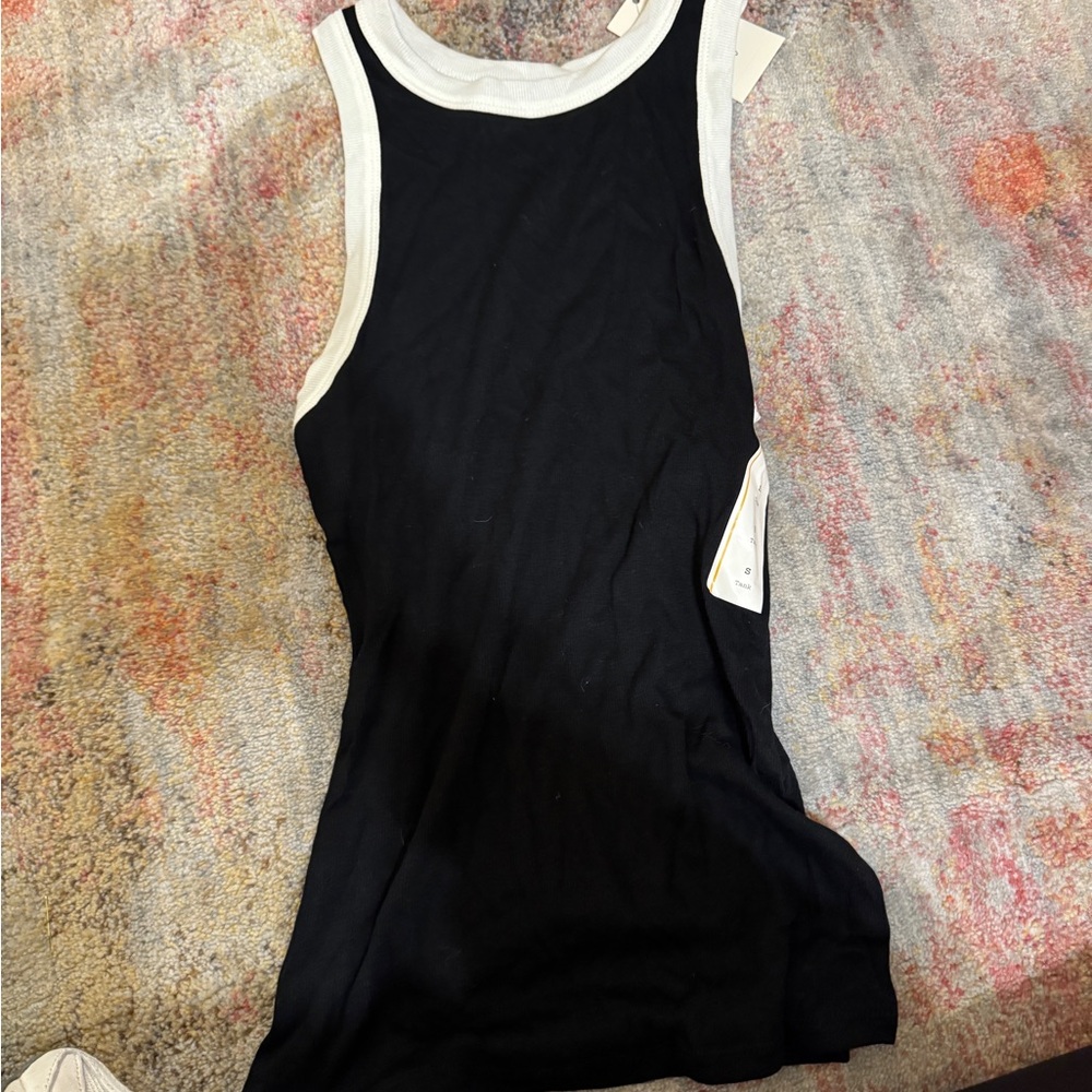 a new day Black and White Tank Top